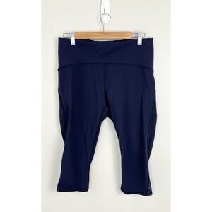 Lululemon Train Times Crop‎ Capri Leggings Sz 12 Vented Navy/Purple